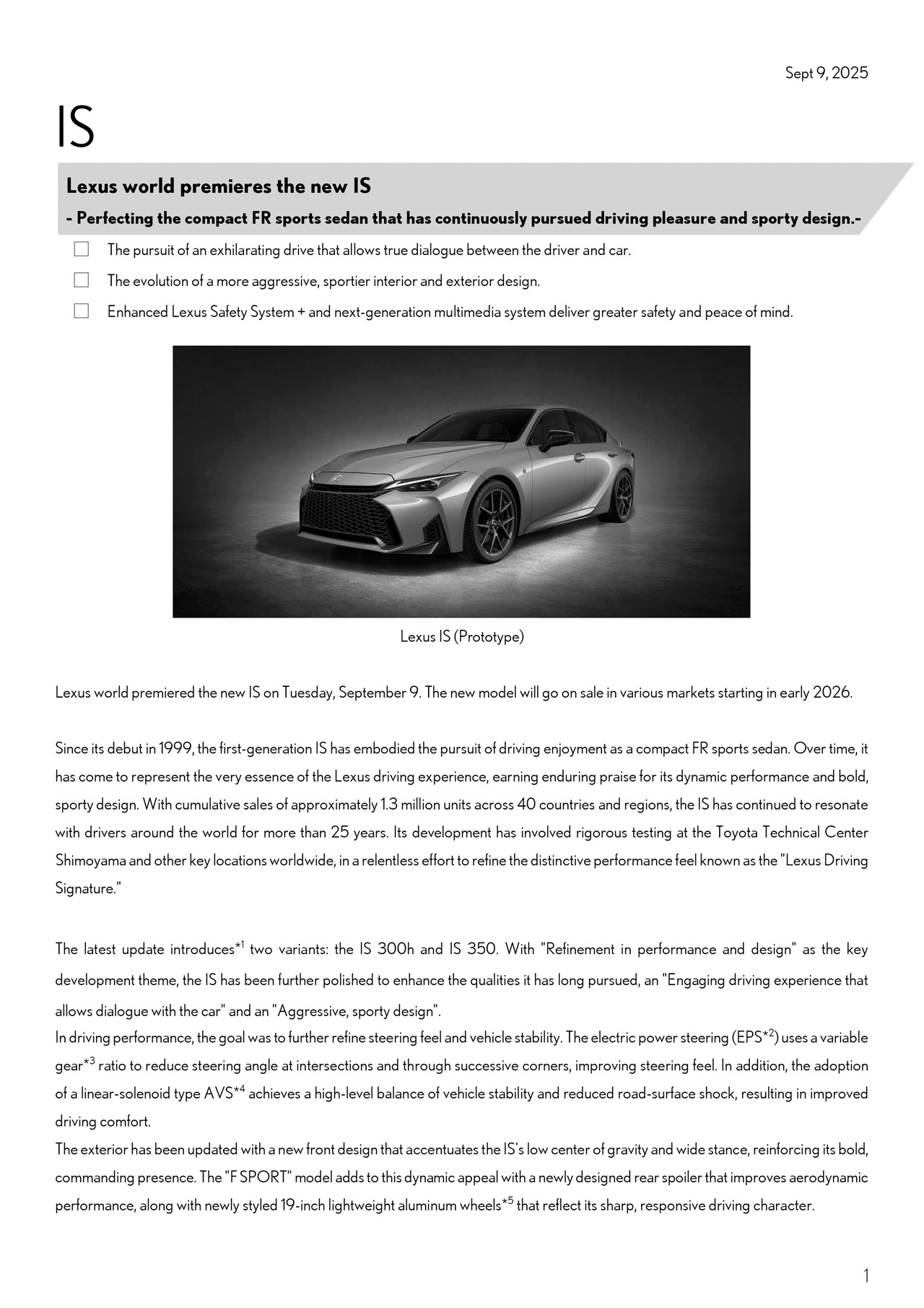 Lexus World Premieres the New IS: A Leap Forward in Driving Experience